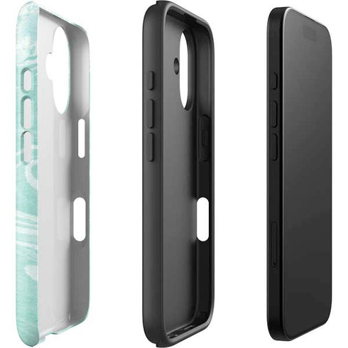 Mint Marbling iPhone 16 Plus Impact Case